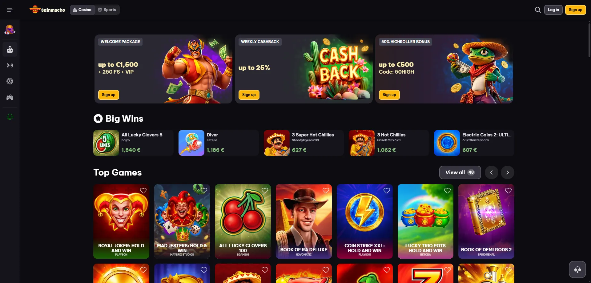 spinmacho-slots1 SpinMacho Casino slot machine online migliori titoli disponibili